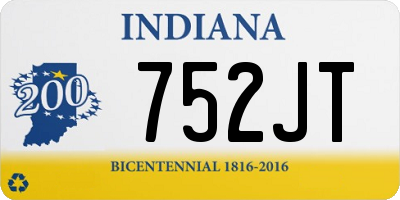 IN license plate 752JT