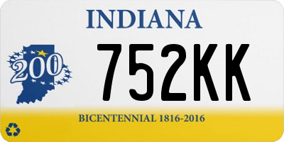 IN license plate 752KK