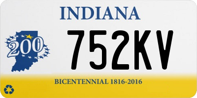 IN license plate 752KV