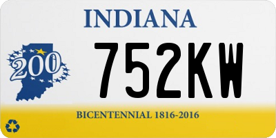 IN license plate 752KW