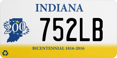 IN license plate 752LB