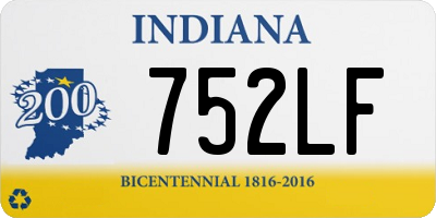 IN license plate 752LF