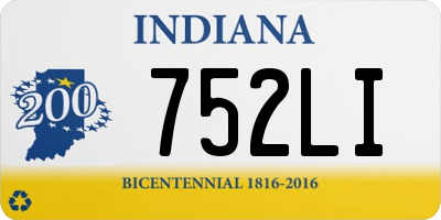 IN license plate 752LI