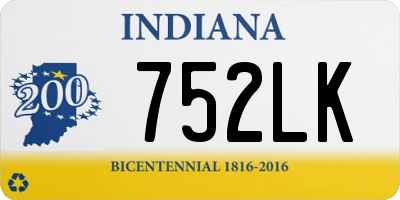 IN license plate 752LK