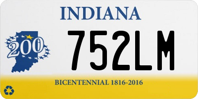 IN license plate 752LM