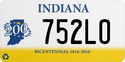 IN license plate 752LO