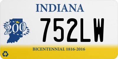 IN license plate 752LW