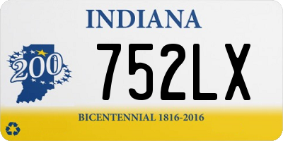 IN license plate 752LX