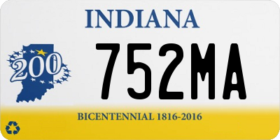 IN license plate 752MA