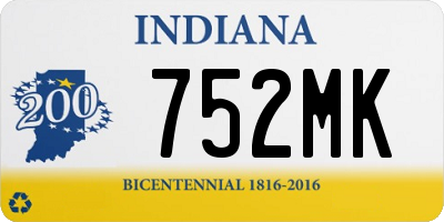 IN license plate 752MK