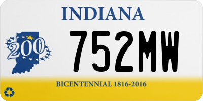 IN license plate 752MW