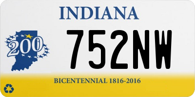 IN license plate 752NW