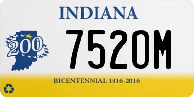 IN license plate 752OM