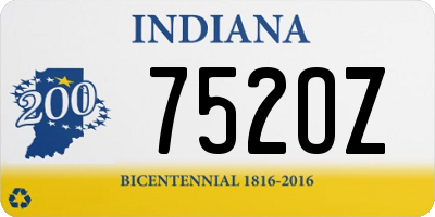 IN license plate 752OZ