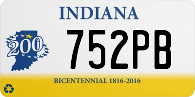 IN license plate 752PB