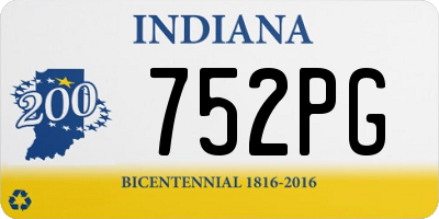 IN license plate 752PG