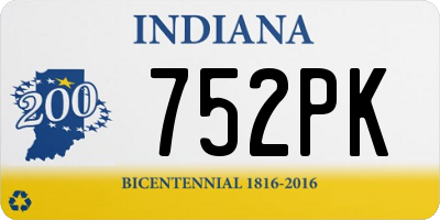 IN license plate 752PK