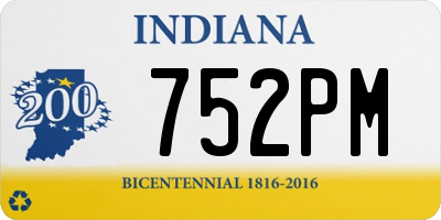 IN license plate 752PM