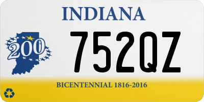 IN license plate 752QZ