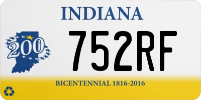 IN license plate 752RF