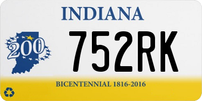 IN license plate 752RK