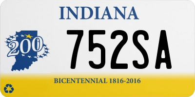 IN license plate 752SA