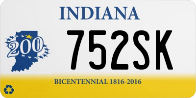 IN license plate 752SK