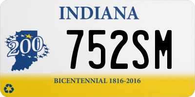 IN license plate 752SM