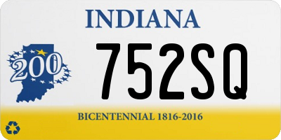 IN license plate 752SQ