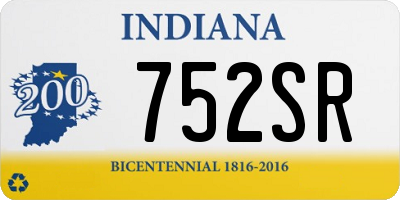 IN license plate 752SR