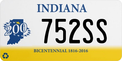 IN license plate 752SS