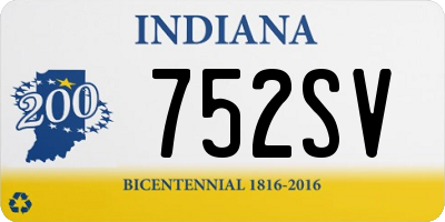 IN license plate 752SV