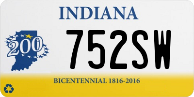 IN license plate 752SW