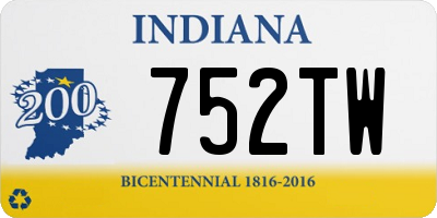 IN license plate 752TW