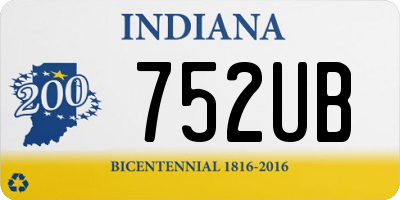 IN license plate 752UB