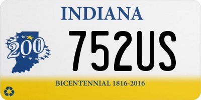 IN license plate 752US