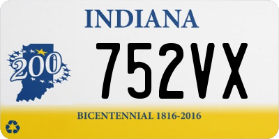 IN license plate 752VX