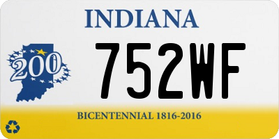 IN license plate 752WF