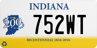 IN license plate 752WT