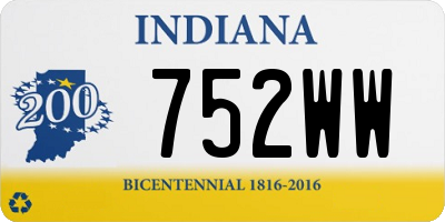 IN license plate 752WW