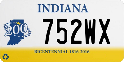 IN license plate 752WX