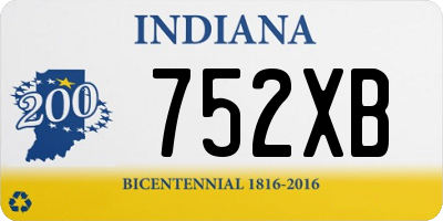 IN license plate 752XB