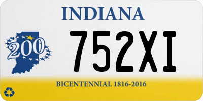 IN license plate 752XI