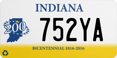 IN license plate 752YA