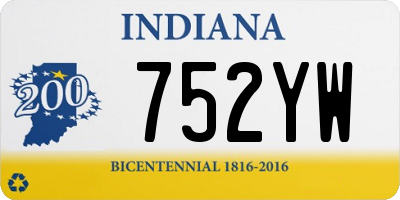 IN license plate 752YW