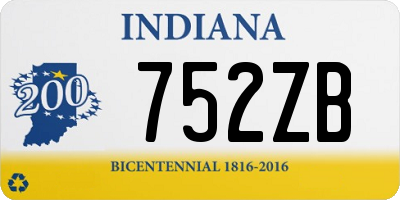 IN license plate 752ZB