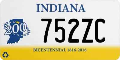 IN license plate 752ZC