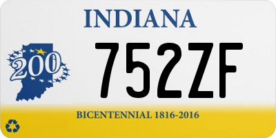 IN license plate 752ZF