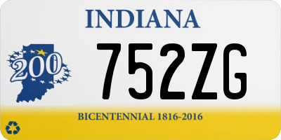 IN license plate 752ZG