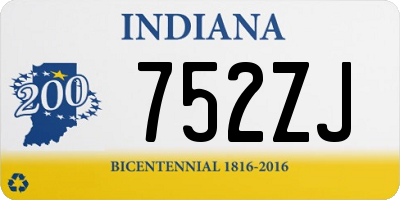 IN license plate 752ZJ